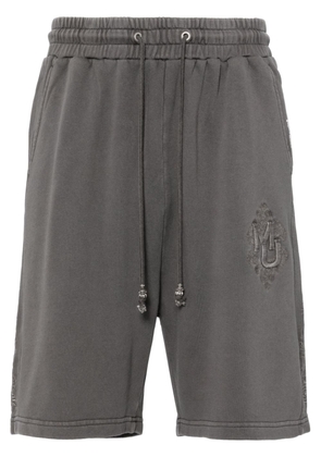 Musium Div. logo-embroidered cotton track shorts - Grey