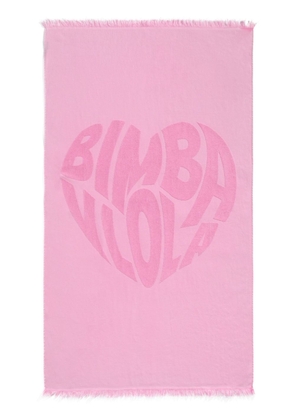 Bimba y Lola logo-jacquard cotton beach towel - Pink