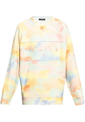 Balmain cloud print logo-embroidered sweatshirt - Yellow