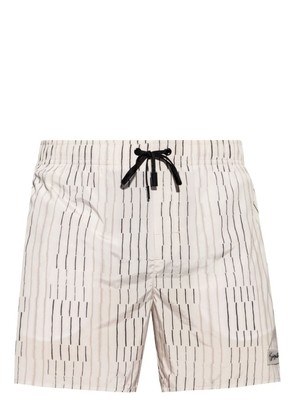 Giorgio Armani irregular striped print swim trunks - Neutrals