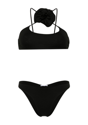 La Reveche Petra floral-appliqué bikini - Black