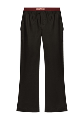 DSQUARED2 logo-waistband cotton trousers - Black