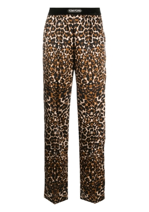 TOM FORD leopard-print straight-leg trousers - Black