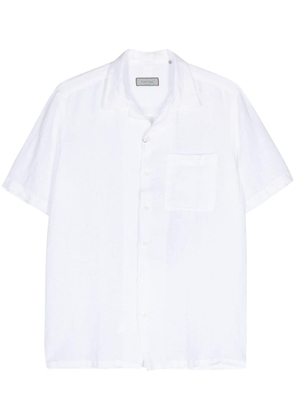 Canali short-sleeve linen shirt - White