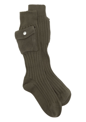 Jil Sander side-pocket ribbed-knit socks - Green