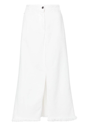 Antonelli fringed-edge denim skirt - White