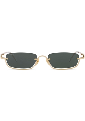 Gucci Eyewear Double G half-rim frame sunglasses - Gold