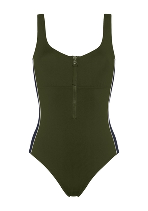 ERES Tribune zipped side-stripe swimsuit - Green