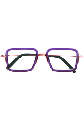 Theo Eyewear two-tone square-frame glasses - Purple