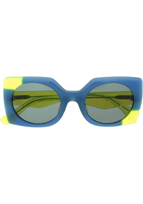 Theo Eyewear two-tone square-frame sunglasses - Green