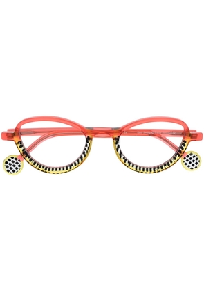 Theo Eyewear Swing 14 oval-frame glasses - Red