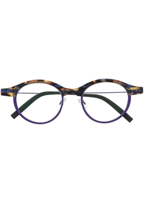 Theo Eyewear Ovy tortoiseshell round-frame glasses - Purple