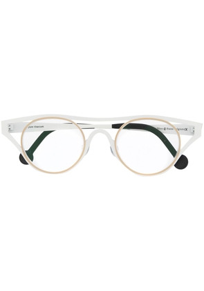 Theo Eyewear Etonmess cut-out round-frame glasses - White