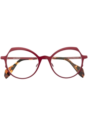 Theo Eyewear Pendeloque round-frame glasses - Red
