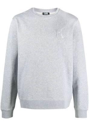 Karl Lagerfeld K embroidery rib-trimmed sweatshirt - Grey