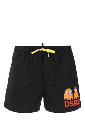 DSQUARED2 x Pac-Man logo-print swim shorts - Black