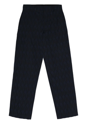 Labrum London monogram-jacquard straight-leg trousers - Blue