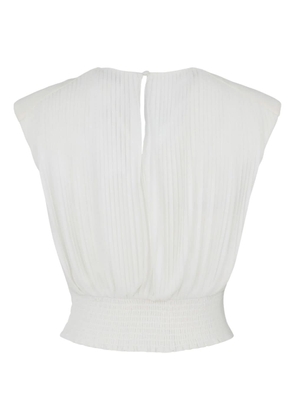 Simkhai pleated sleeveless blouse - White