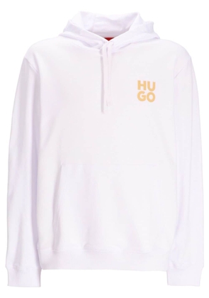 HUGO logo-print cotton hoodie - White