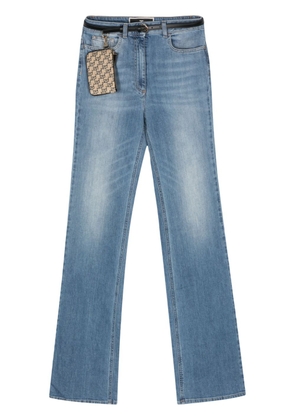 Elisabetta Franchi logo-embroidered jeans - Blue
