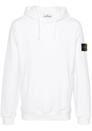 Stone Island Compass-badge cotton hoodie - White