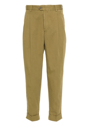 PT Torino herringboned tapered trousers - Green