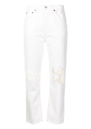 AGOLDE Riley cropped straight-leg jeans - White