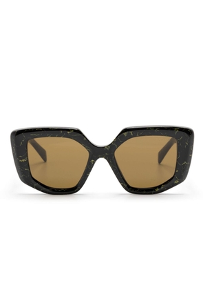 Prada Eyewear marble-effect oversized-frame sunglasses - Black