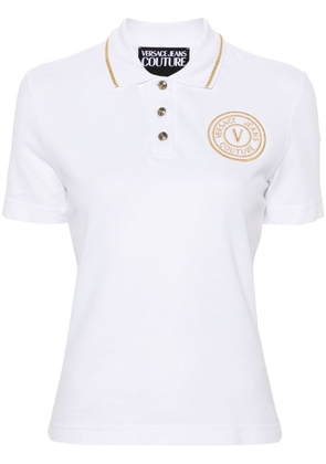 Versace Jeans Couture embroidered-logo polo top - White