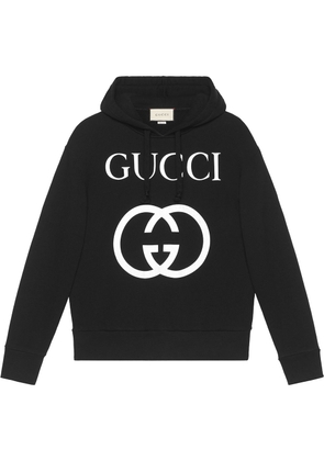 Gucci Hooded sweatshirt with Interlocking G - Black