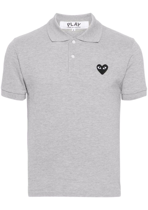 Comme Des Garçons Play Heart-patch piqué polo shirt - Grey