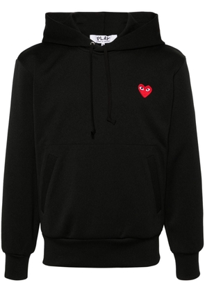 Comme Des Garçons Play heart-patch techincal jersey hoodie - Black