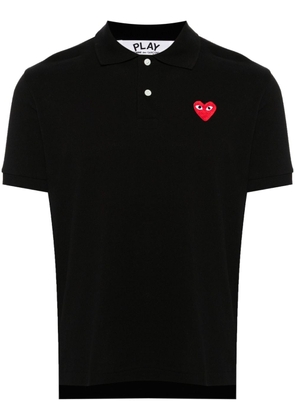 Comme Des Garçons Play heart-patch piqué polo shirt - Black