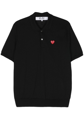 Comme Des Garçons Play heart-patch wool polo shirt - Black