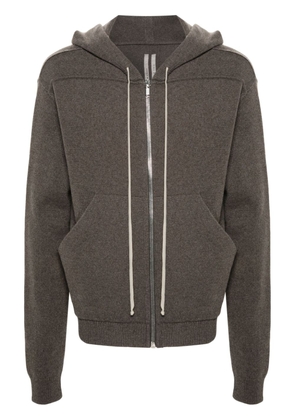 Rick Owens fine-knit zip-up hoodie - Grey