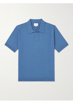 Norse Projects - Leif Linen and Cotton-Blend Polo Shirt - Men - Blue - S