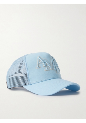 AMIRI - Logo-Embroidered Cotton-Canvas and Mesh Trucker Hat - Men - Blue