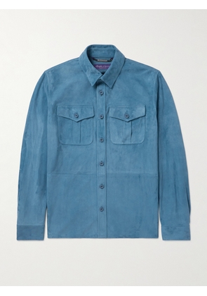 Ralph Lauren Purple Label - Barron Suede Shirt Jacket - Men - Blue - S