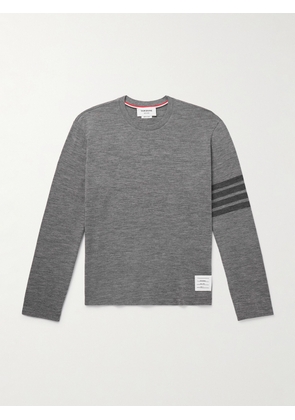 Thom Browne - Striped Wool-Blend Jersey T-Shirt - Men - Gray - 2