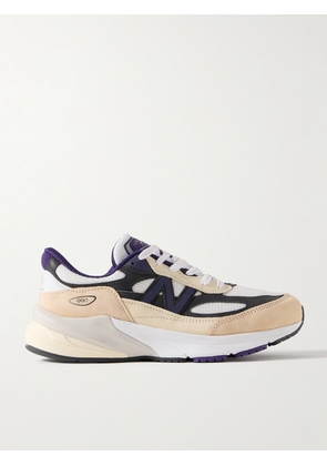 New Balance - 990v6 Leather-Trimmed Suede and Mesh Sneakers - Men - White - UK 6