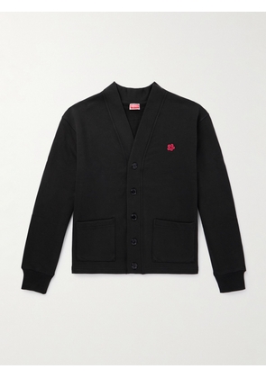 KENZO - Logo-Print Stretch-Cotton Jersey Cardigan - Men - Black - S