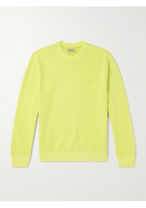 Carhartt WIP - Duster Garment-Dyed Logo-Embroidered Cotton-Jersey Sweatshirt - Men - Green - S