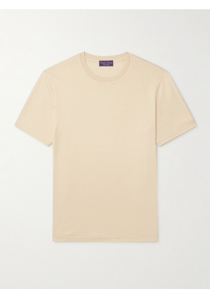 Ralph Lauren Purple Label - Slim-Fit Logo-Embroidered Cotton and Silk-Blend Jersey T-Shirt - Men - White - S