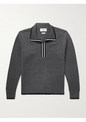 Thom Browne - Slim-Fit Virgin Wool Half-Zip Sweater - Men - Gray - 2