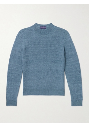 Ralph Lauren Purple Label - Slim-Fit Mulberry Silk and Linen-Blend Sweater - Men - Blue - S