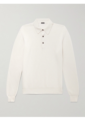 Kiton - Ribbed Cashmere Polo Shirt - Men - White - S