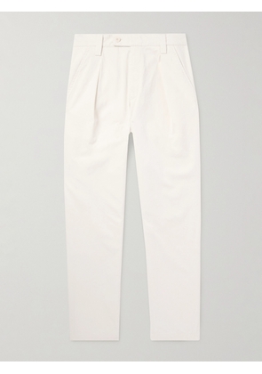 A.P.C. - Renato Straight-Leg Pleated Cotton Trousers - Men - White - IT 44
