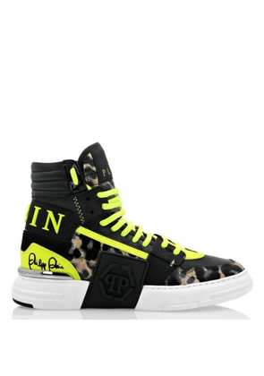 Philipp Plein Leopard Phantom Kicks Hi-Top Sneakers