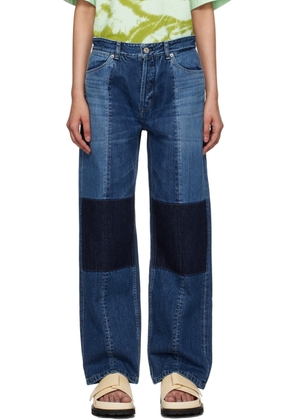 Jil Sander Blue Paneled Jeans