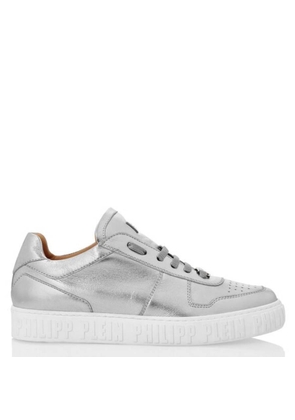 Philipp Plein King Power Low-Top Laminated Leather Sneakers, Brand Size 37 ( US Size 7 )